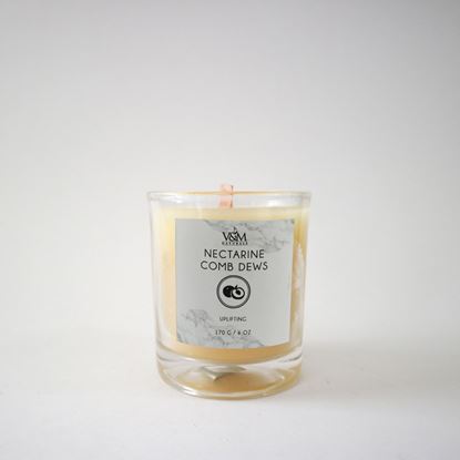 Picture of 100% Pure Beeswax Candle- Nectarine Comb Dews